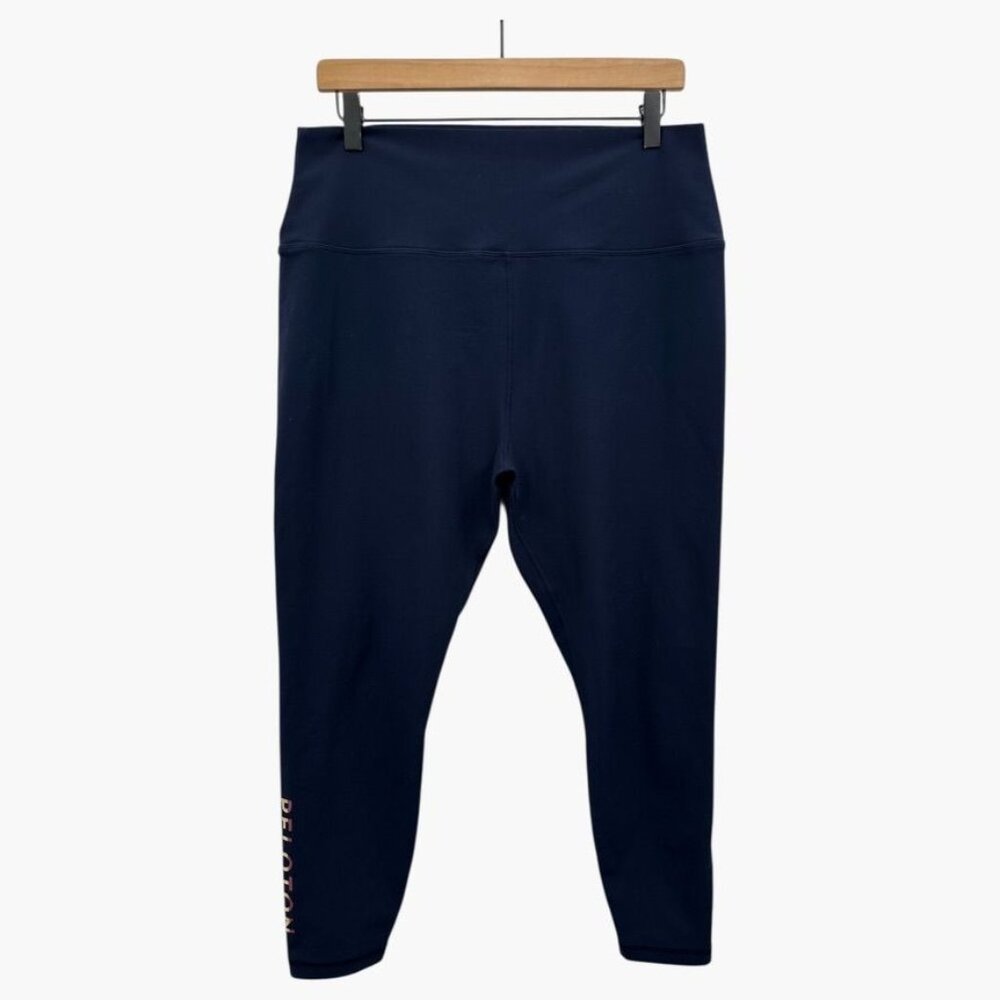 Peloton Navy Blue High-Waisted Logo Leggings XXL Polyester Spandex